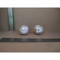 Vintage! Pair Of Handpainted Enamel Eggs: Chinoiserie By Crummles And Co. - MADE IN ENGLAND