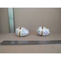 Vintage! Pair Of Handpainted Enamel Eggs: Chinoiserie By Crummles And Co. - MADE IN ENGLAND