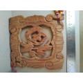 Chinese - Wooden Carved Symbol For Luck / Good Fortune - Hand Carved