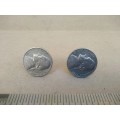 Vintage! - Coin Cufflinks - USA - 5 Cent [Nickel] - 1964 D And 1960
