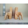 Africana! Pair of Elephant Wooden Bookends
