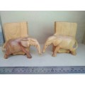 Africana! Pair of Elephant Book - Wooden Bookends