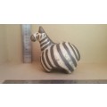 Vintage! Glazed Raku Pottery Art - Zebra