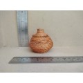 Vintage ! Small Woven African Sweet Grass - Storage Basket With Lid