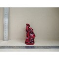 Chinese Feng Shui Standing Laughing Buddha - Red Resin