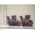 Chinese - Feng Shui - Pair Of Chi Lin, Male And Female Chinese Dragon Horses