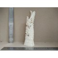 Vintage! Indonesian - Intricately Hand Crafted Bone Carving Totem Deity Statue