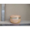 Vintage! Italian - Round Floral Alabaster Marble Trinket Box