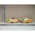 Vintage! Pair Of Small Dutch Windmill Wooden Clogs - Holland