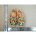 Vintage! Pair Of Small Dutch Windmill Wooden Clogs - Holland