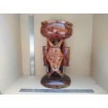 Africana! Unique Tall Standing Hand-Carved Relief Faces Ashtray