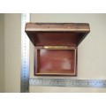 Vintage! Italian - Medieval Heraldic Coat Of Arms - Leather Bound Wooden Trinket Box