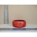 Vintage! - Blood Orange Resin? Bowl - Red Felt Lined