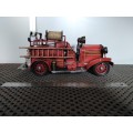 Vintage-Style Large Tin Metal Model Retro American Fire Truck