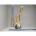 Vintage! Heavy Solid Brass - Beautiful Art Deco Stylized Figural Sculpture