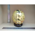 Africana! - Hand Made - Decoupage Ostrich Egg With Map And African Big Five Animals - With Stand