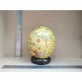 Africana! - Hand Made - Decoupage Ostrich Egg With Map And African Big Five Animals - With Stand