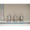Vintage! - Set Of 3 - Silver Alloy? - Miniature Trophy Cups