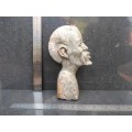 African! - Hand Carved - Stone Tribal Bust Of An Old Man With Goatee