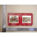 Vintage! Set Of 6 `Clover Leaf` - Old Hunting Scenic - Cork Backed - Coasters