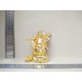 Chinese -Feng Shui - Standing Laughing Hotei Golden Buddha With Coins
