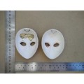 Vintage! Pair Of Miniature Ceramic Venetian Carnival Masks.
