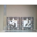 Africana! Pair Of Shadow Box Frames - Guinea Fowl Feathers / Porcupine Quill - Wall Hanging Decor