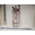 Vintage! Mozambique Sandalwood Carving - 3 Sisters (1 Missing Head)