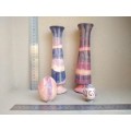 Africana! Kenya - Hand Carved - Colored Soapstone - Bud Vases And Eggs