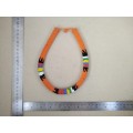 Africana! Zulu / Ndebele - Beaded Necklace / Headband - Orange
