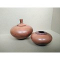 Vintage! Rare - Christine Gittins - Signed  - Studio Art Pottery - Pair Of Vessels