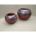 African Zulu Beer Pot - Pair Of Small Clay Ukhamba