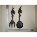 Vintage! - Ebony - Set Of Wooden Salad Servers - Bird Handles