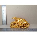 Feng Shui - Golden Wish Cow / Ox With Calves - On Lucky Coins And Ingots