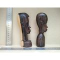 African - Kenya - Hand Carved - Couple Of Wooden Busts