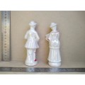 Vintage! Pair Of Victorian Figurines Hand Painted Musicians