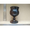 Vintage! Large Hand-Turned Wooden Goblet - Walnut?