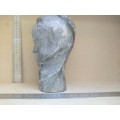 Africana!  Hand Carved - Soapstone Bust - Woman In Head Scarf