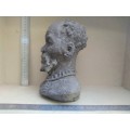 African! - Hand Made Clay Bust - Old Man (grainy surface)