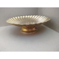 Vintage! Brass Bon Bon Pedestal Bowl With Scalloped Edges