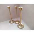 Vintage! Set Of 3 - Brass Candlestick Holders