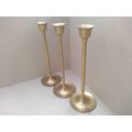 Vintage! Set Of 3 - Brass Candlestick Holders