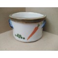 Vintage! Hand Made /Painted - Vegetables- Pottery Bowl (Signed)