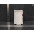 Vintage! Hand Made / Painted - Red Flowers- Crackle Glazed - Pottery Mug