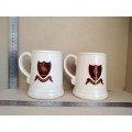 Vintage! Flora Ann - Dale College - Pair Of Beer / Coffee Mugs