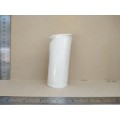Vintage! Studio Pottery - Ceramic White Bud Vase With Single Green Leaf Detail