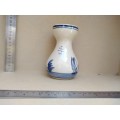 Vintage! Delft Ceramics - Blue Windmill And Seaside - 14cm Hand Painted Bud Vase.