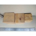 Vintage! Baltic Birch Plywood Cube- Set Of 3 Tealight Candle Holders