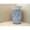 Vintage! Studio Pottery - Denim Blue - Cave Drawing Design - Signed