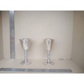 Vintage! Spain - A Lara - Silver Plated - Pair Of Grapevine Stem - Goblet / Chalice